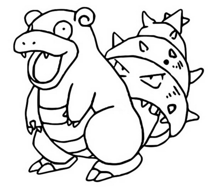 Coloring Pages Pokemon - Slowbro - Drawings Pokemon