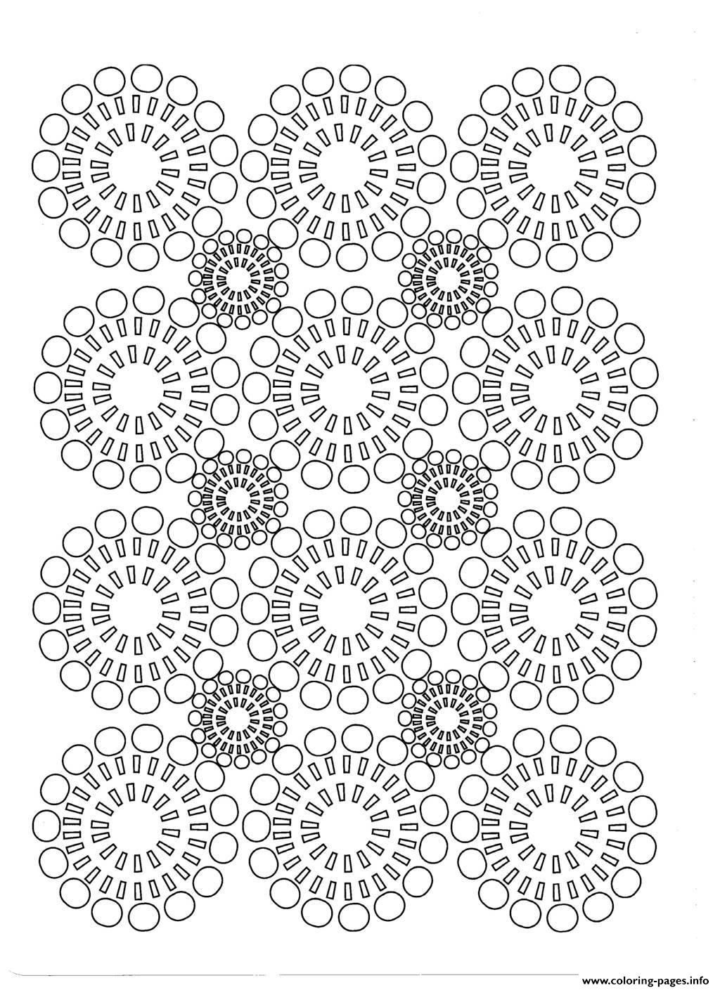 Print adult circles flowers Coloring pages