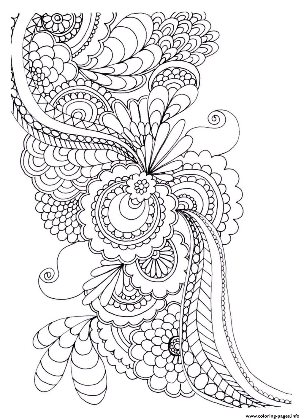Print adult zen anti stress to print drawing flowers Coloring pages