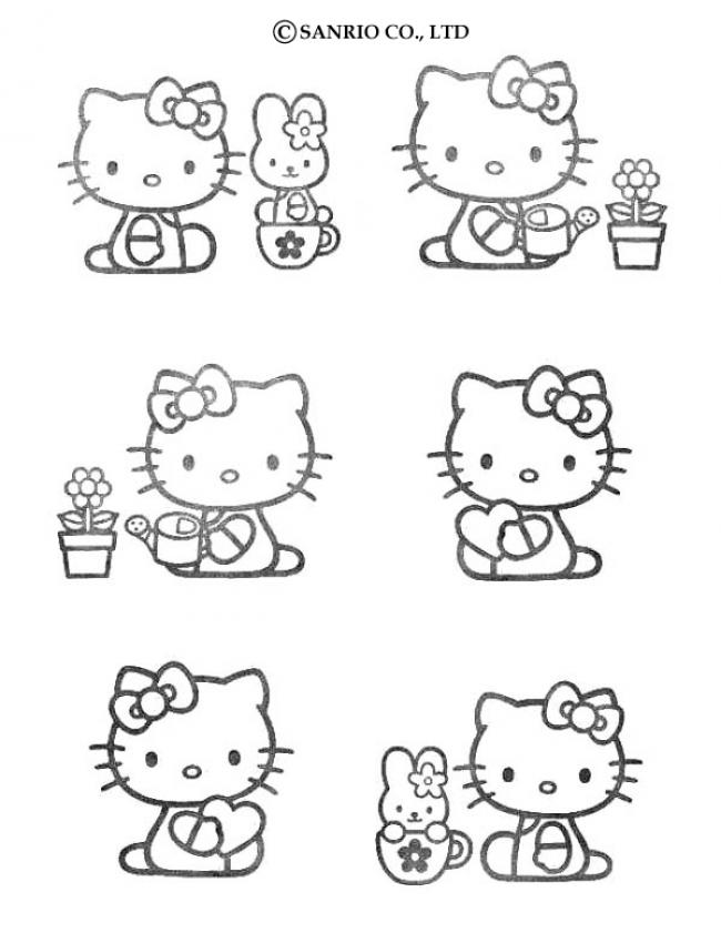 HELLO KITTY coloring pages - Hello Kitty gardening