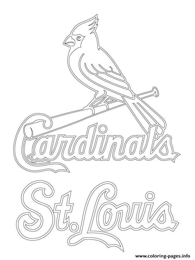 St Louis Cardinals Logo Mlb Baseball Sport Coloring Pages Printable