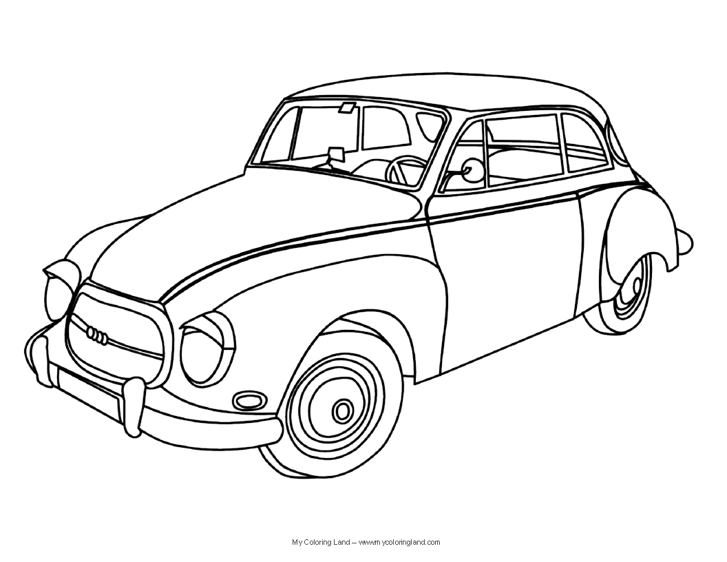 Super Car Mercedes Old Coloring Page Vintage Car Printable Free - Coloring  and Drawing
