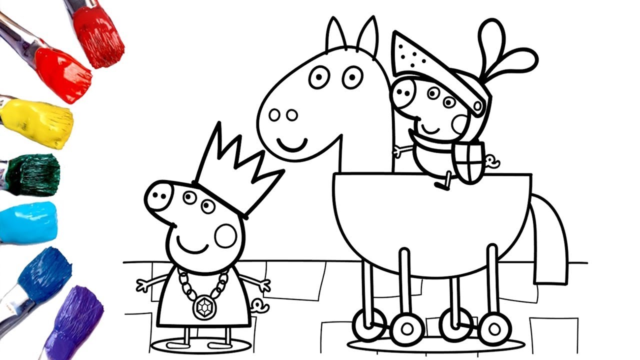 Peppa Pig Coloring Pages | Princess Peppa Pig and Prince George Pig -  YouTube