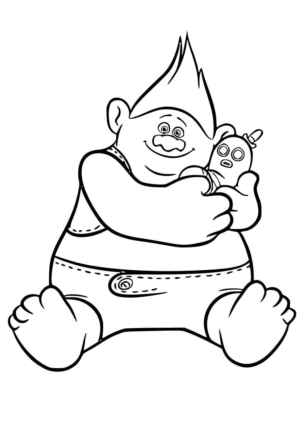 Free Printable Trolls Embrace Coloring Page for Adults and Kids - Lystok.com