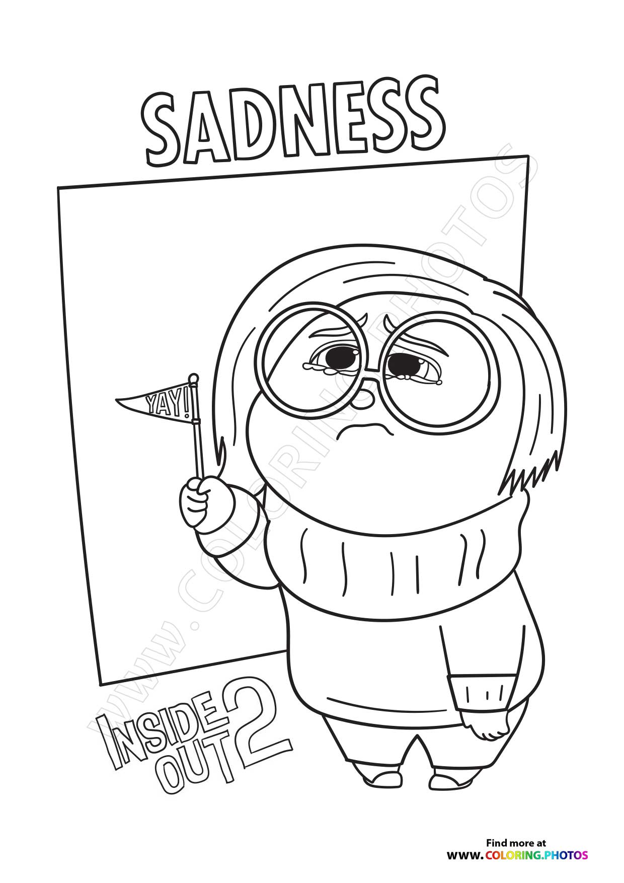 Sadness Inside Out 2 - Coloring Pages ...