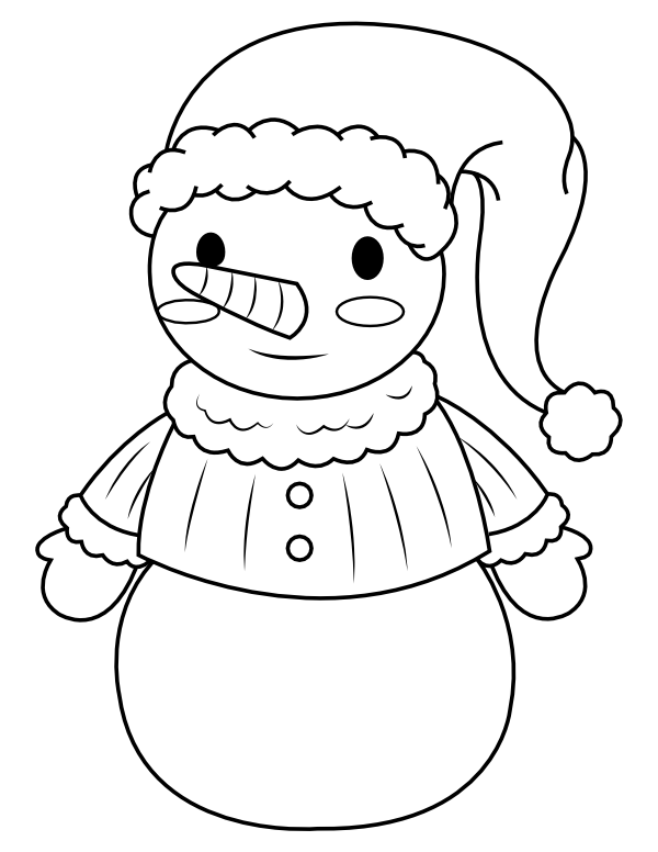 Printable Snowman Wearing Coat and Hat ...