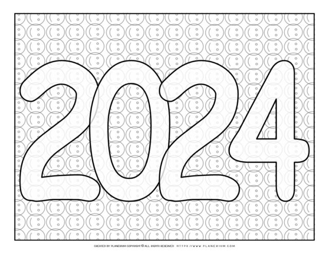 Coloring Page 2023 - Smiley Background | Planerium