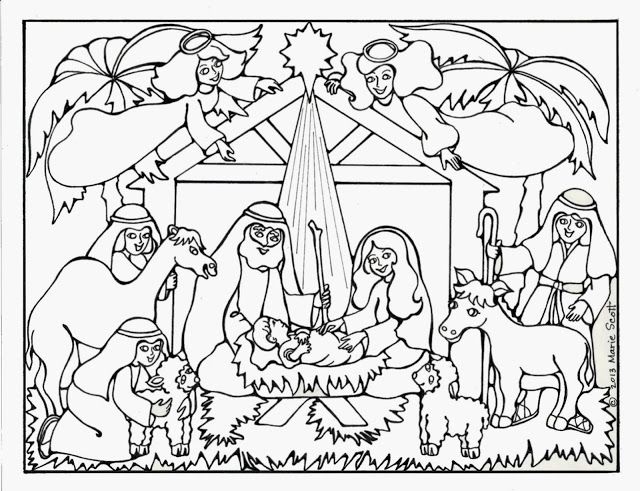 Nativity coloring, Christmas coloring books