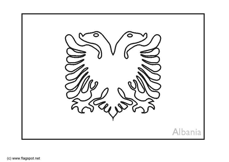 Coloring Page flag Albania - free ...
