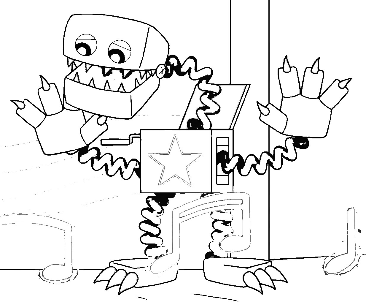Boxy Boo coloring page 3 – Having fun with children