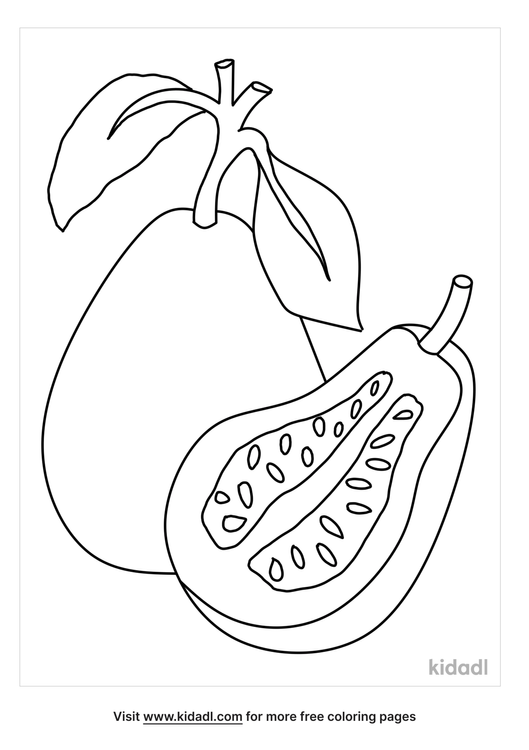 Guava Coloring Pages | Free Food Coloring Pages | Kidadl