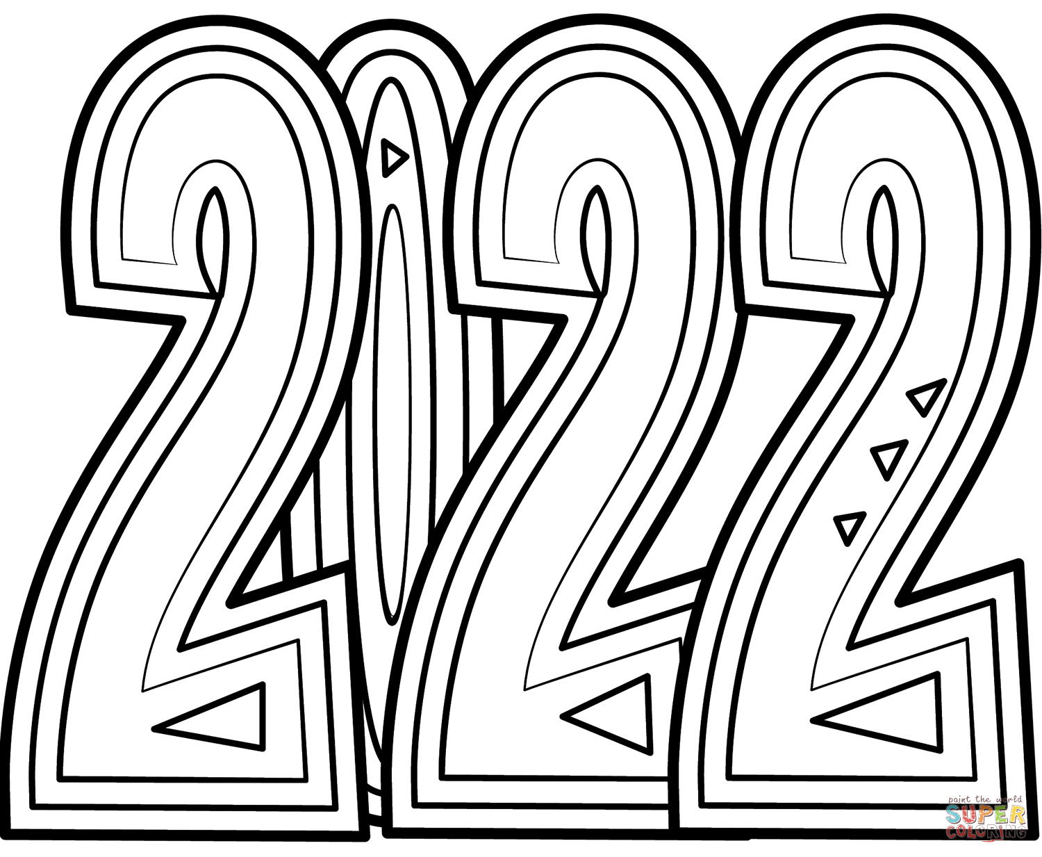 2022 Doodle coloring page | Free Printable Coloring Pages