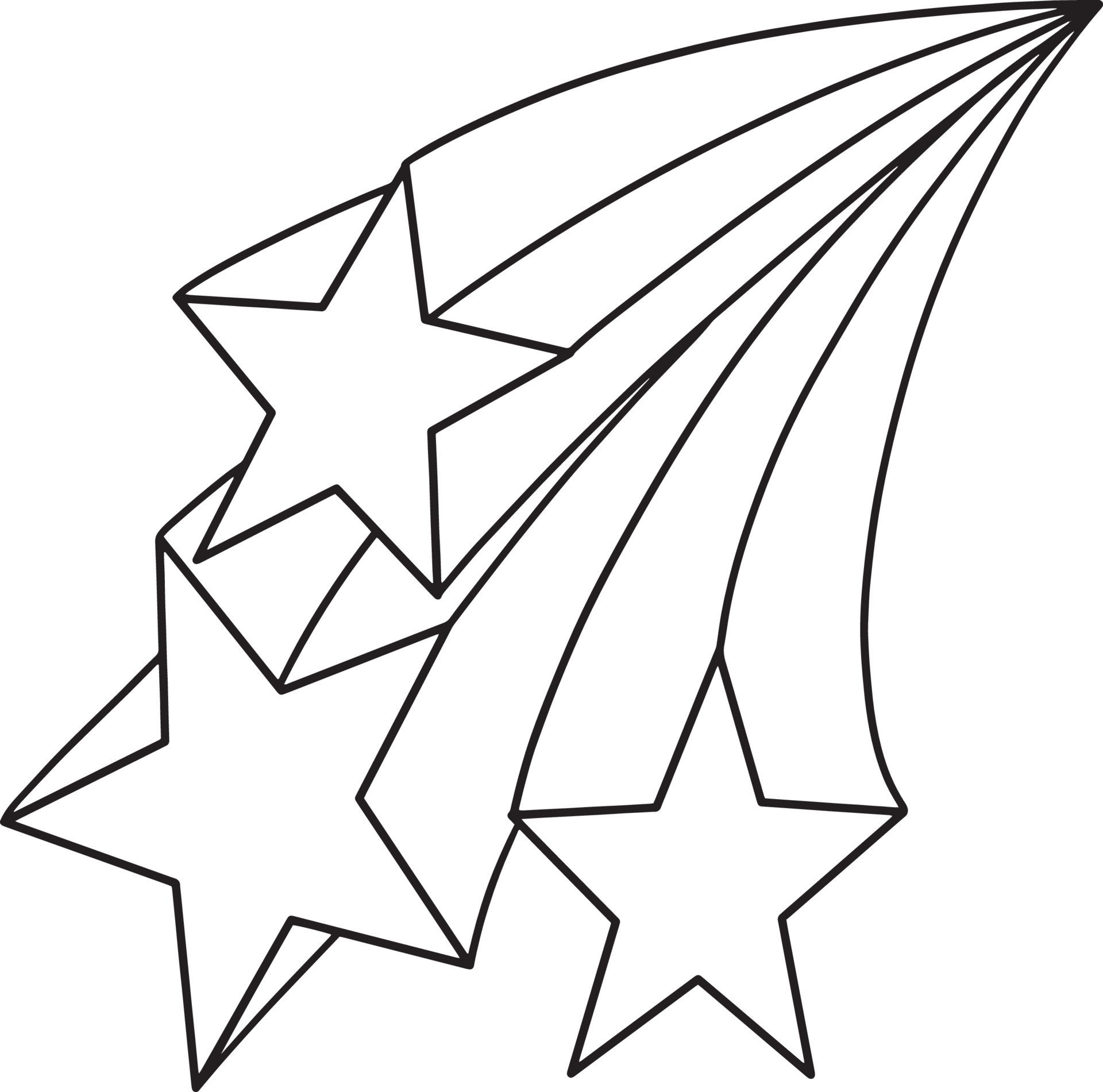 Falling Shooting Stars Isolated Coloring Page 10993717 Vector Art at  Vecteezy