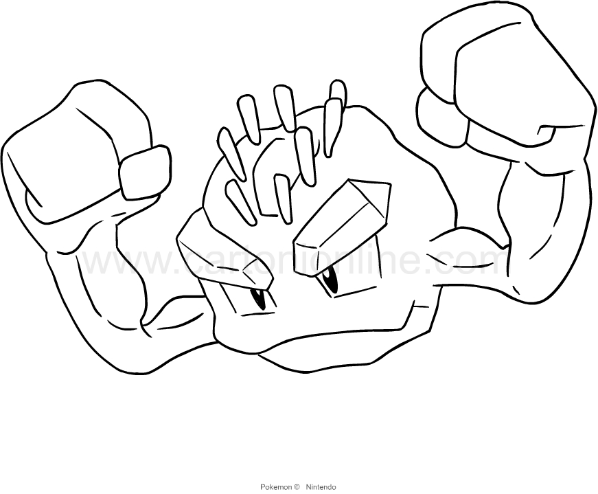 Geodude from Pokemon coloring page