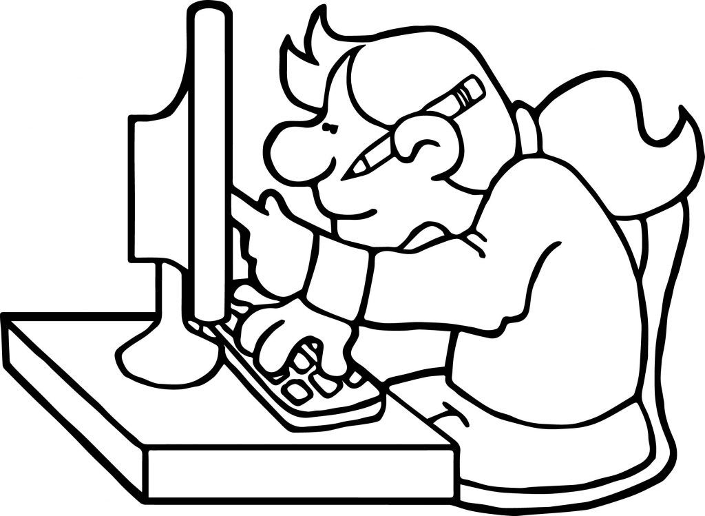 Computer Coloring Pages ⋆ coloring.rocks! | Coloring pages, Computer  sketch, Easy coloring pages