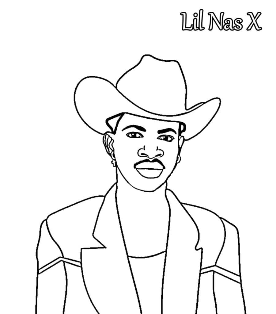 Rapper Lil Nas X Coloring Page - Free Printable Coloring Pages for Kids