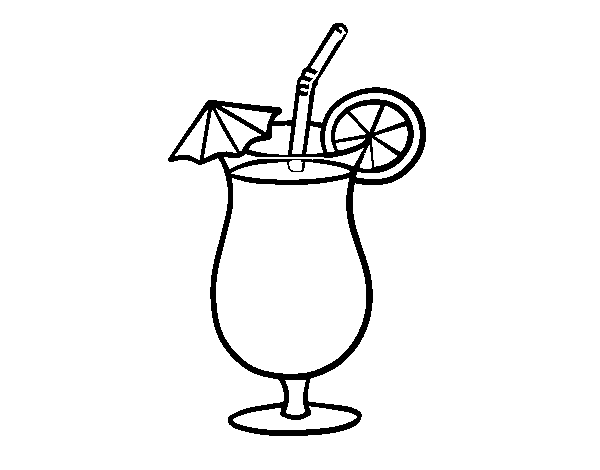 Tropical juice coloring page - Coloringcrew.com