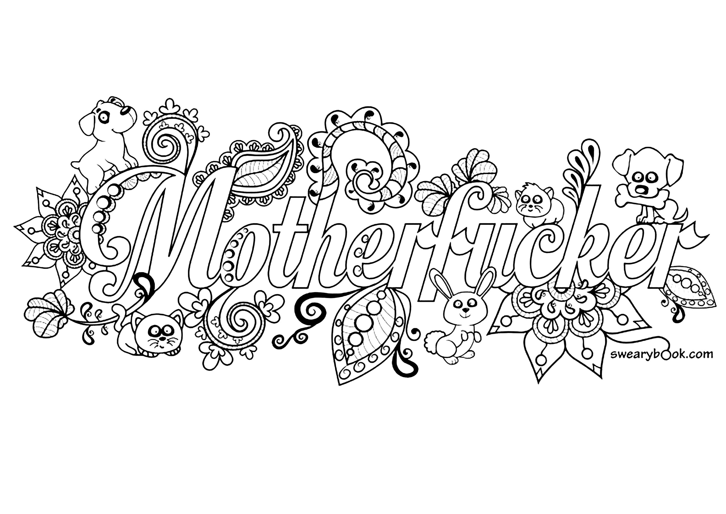 Motherfucker Swear word coloring page - Swear word Adult Coloring Pages
