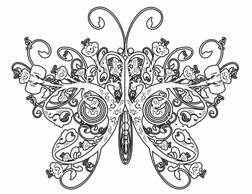 Very Detailed Butterfly Coloring Pages - coloringmania.pw ...