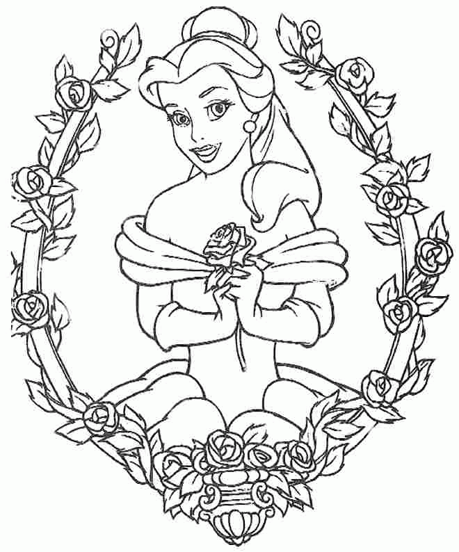 Princess Belle Coloring Page - Coloring Page