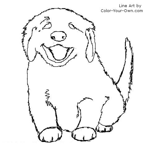 Fuzzy Puppy Coloring Page