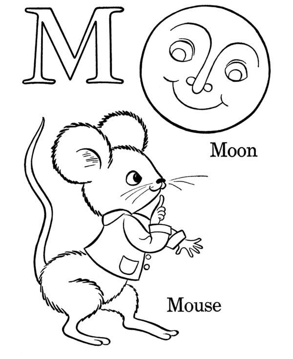 Letter M, Words Starts with Letter M Coloring Page: Words Starts With  Letter M Coloring PageFull … | Abc coloring pages, Alphabet coloring,  Preschool coloring pages