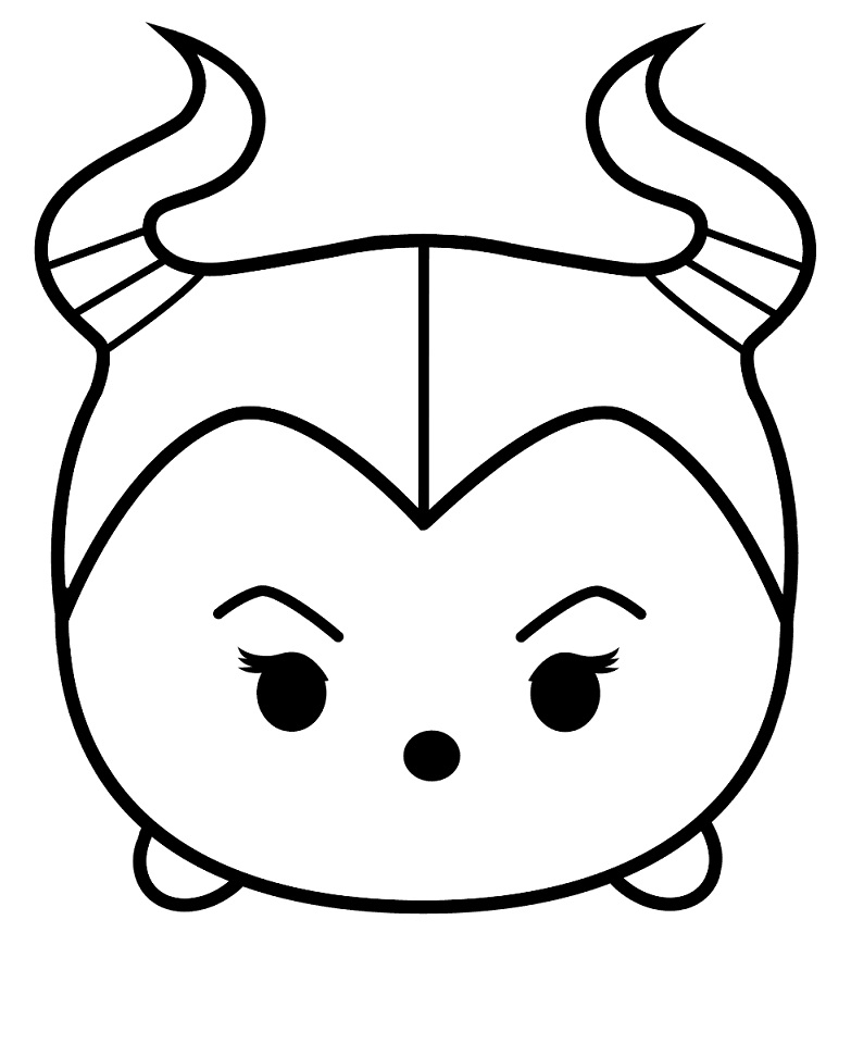 Maleficent Tsum Tsum Coloring Page - Free Printable Coloring Pages for Kids