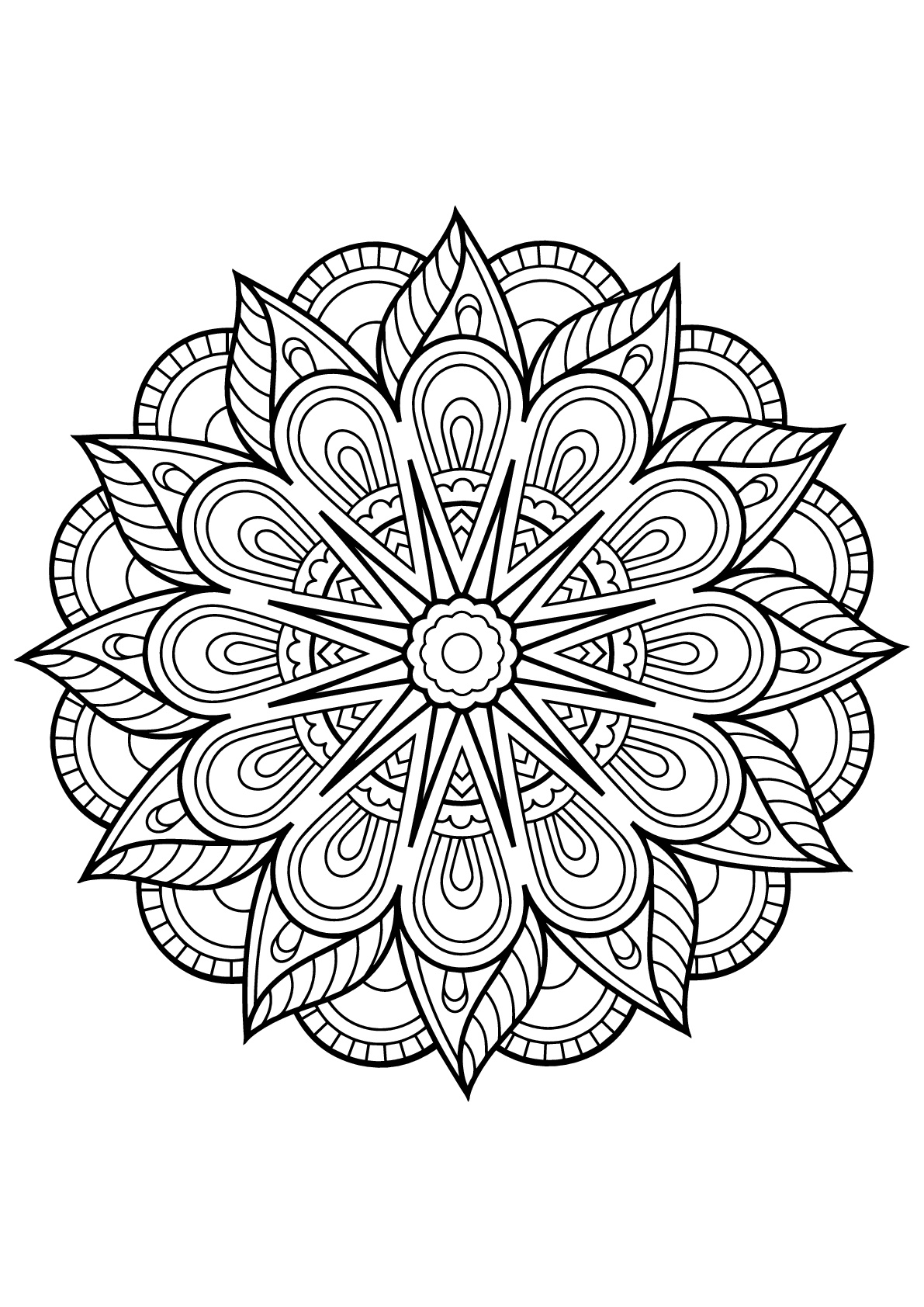 Mandala from free coloring books for adults 1 - Mandalas Adult Coloring  Pages