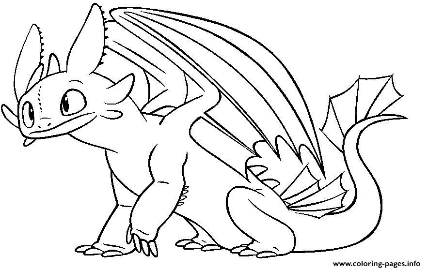 Toothless Night Fury Dragon Coloring Pages Printable