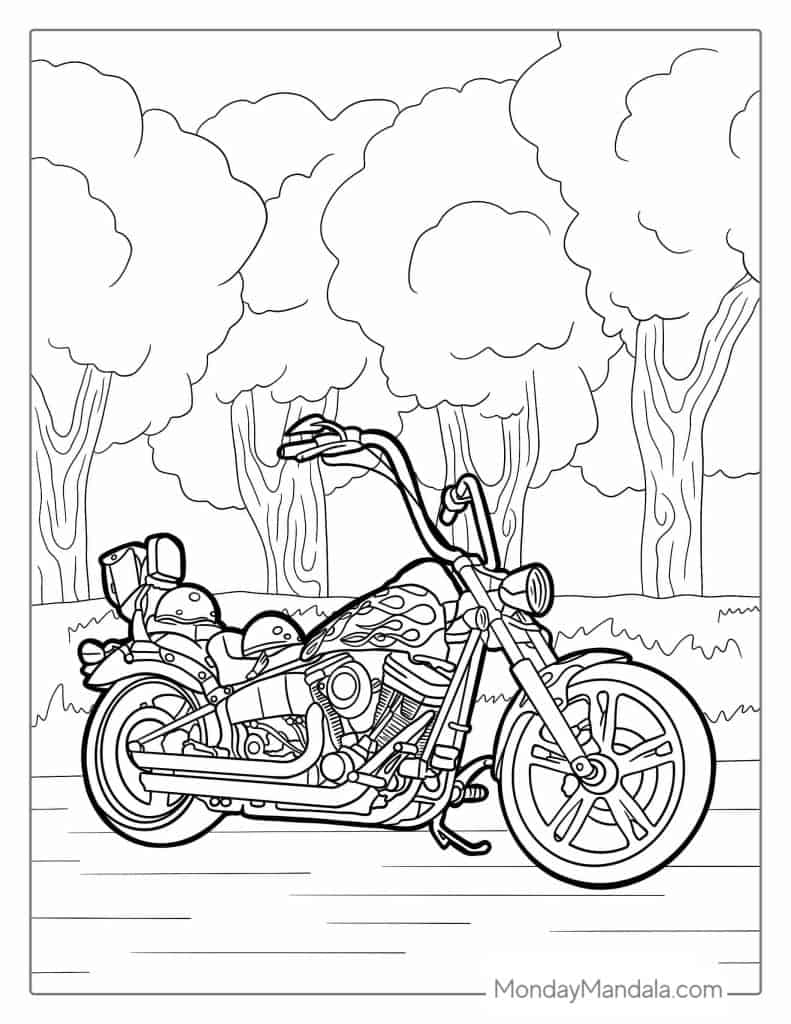 24 Motorcycle Coloring Pages (Free PDF Printables)