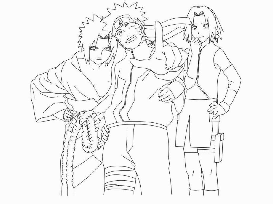Naruto Team 7 Coloring Pages | Chibi coloring pages, Super coloring pages,  Cartoon coloring pages