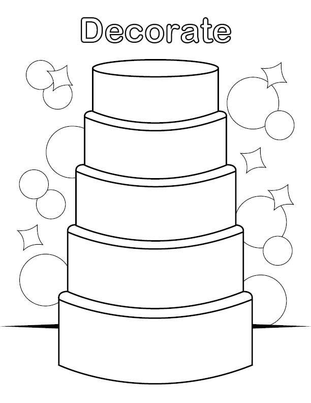Decorate the Cake Coloring Page - Etsy
