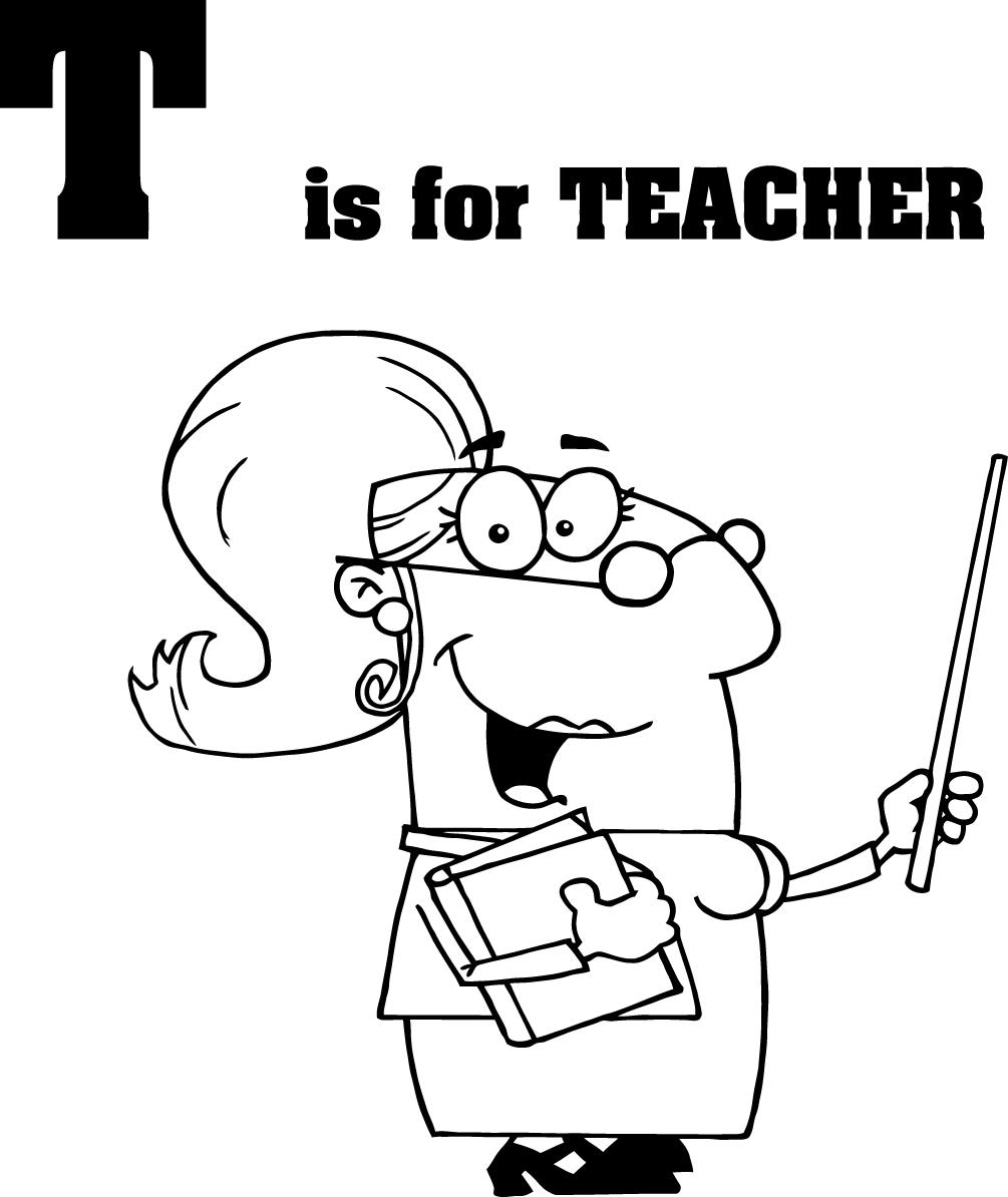 Cartoon Teacher Coloring Pages - Get ...