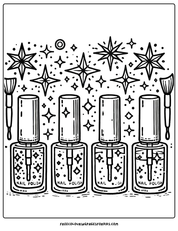 20 Nails Coloring Pages for Kids