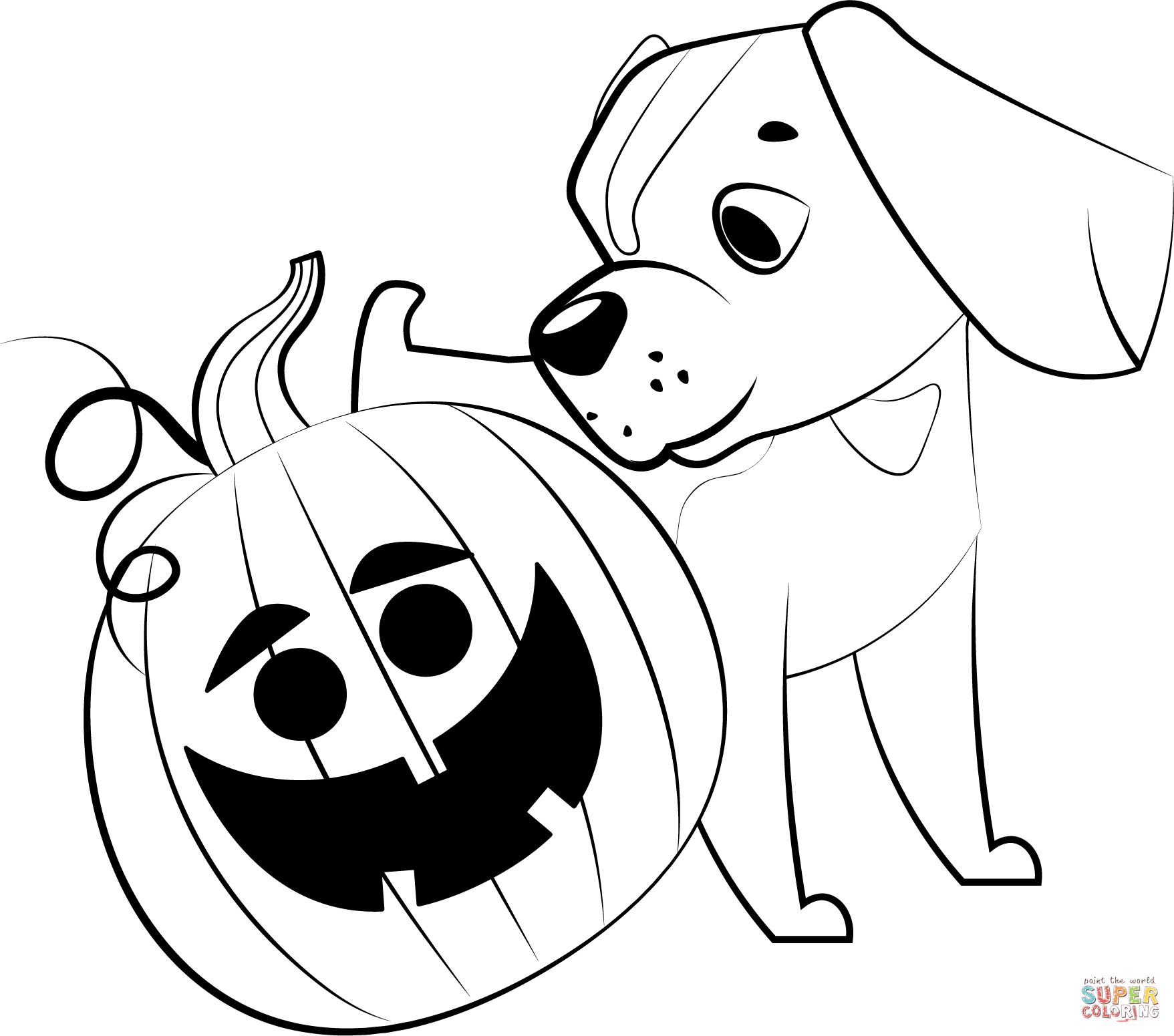Halloween Puppy coloring page | Free Printable Coloring Pages