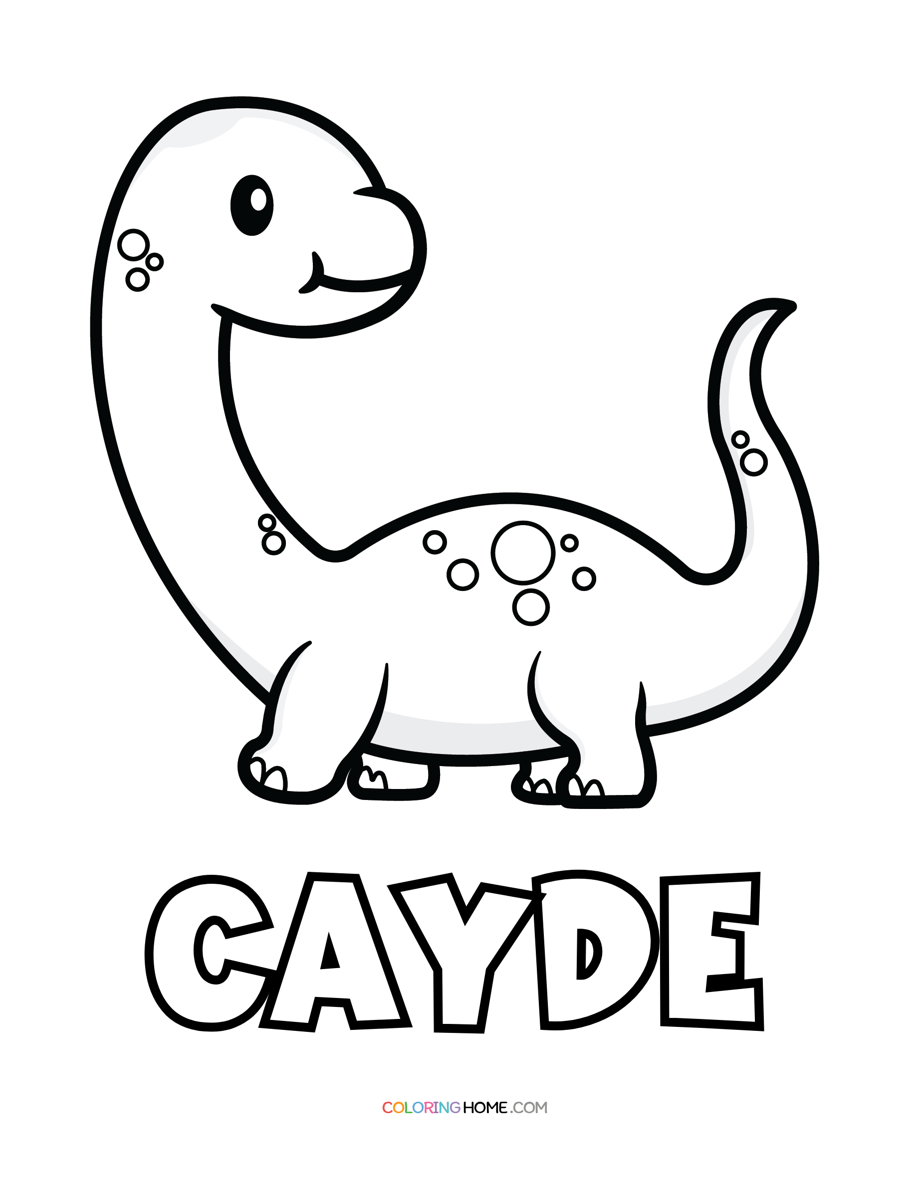 Cayde dinosaur coloring page