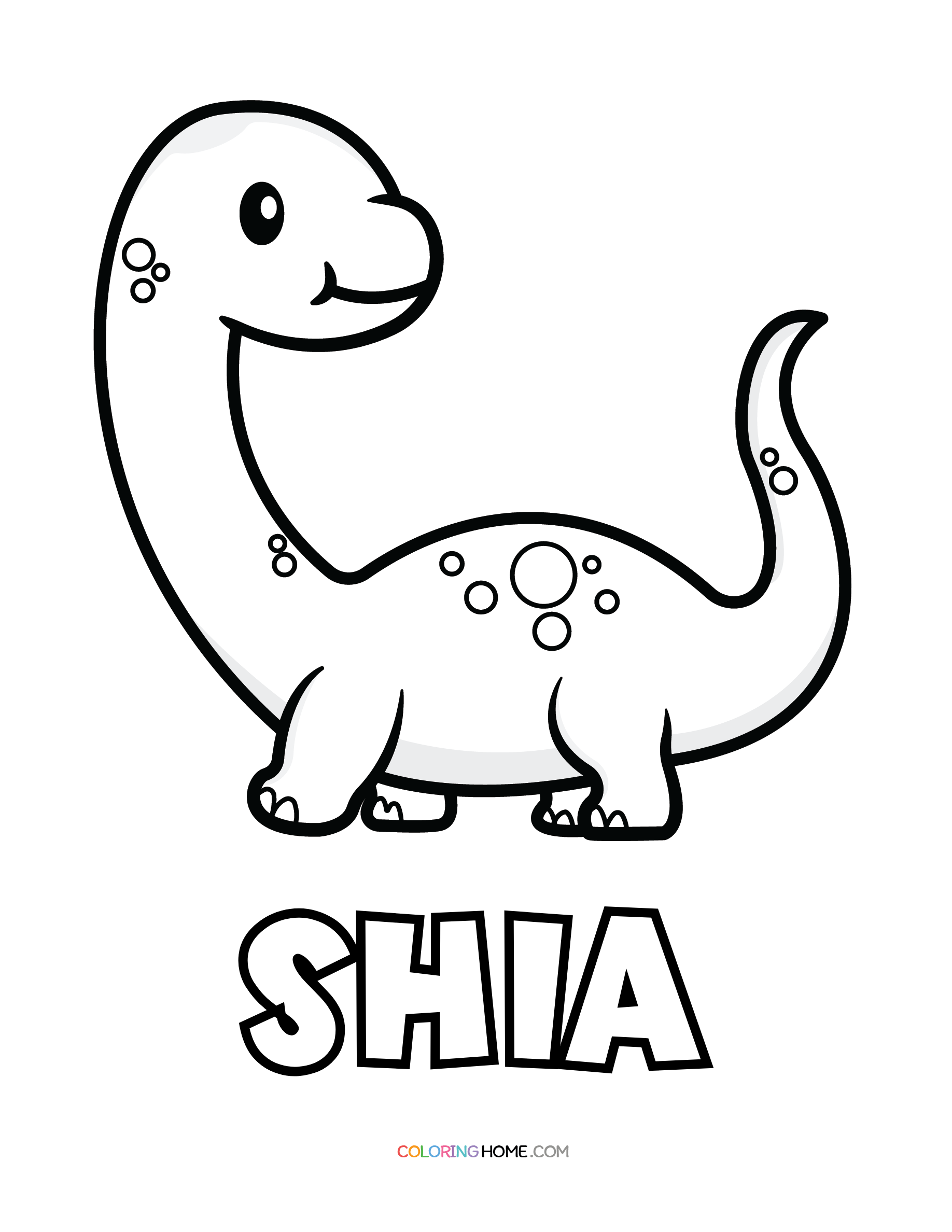 Shia dinosaur coloring page