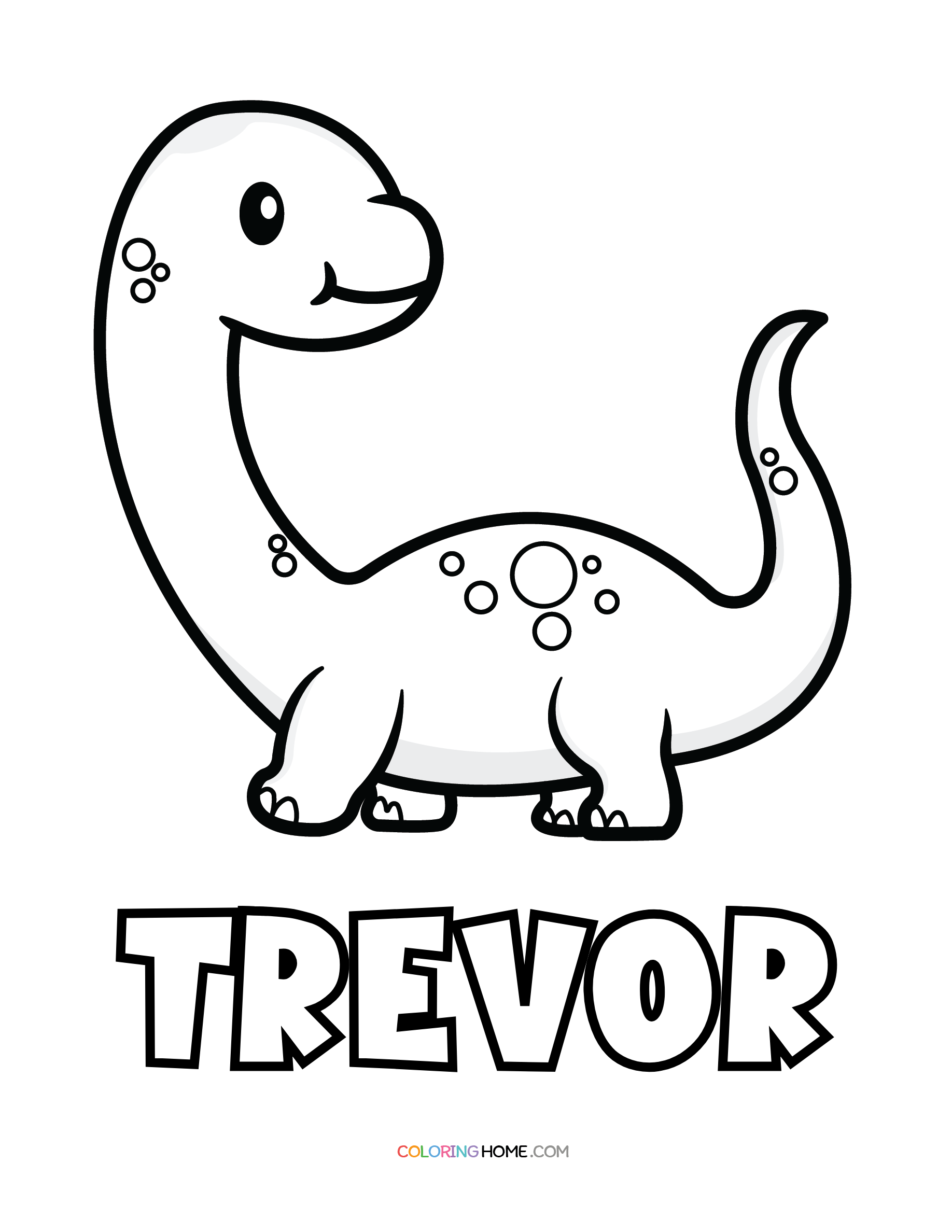 Trevor dinosaur coloring page