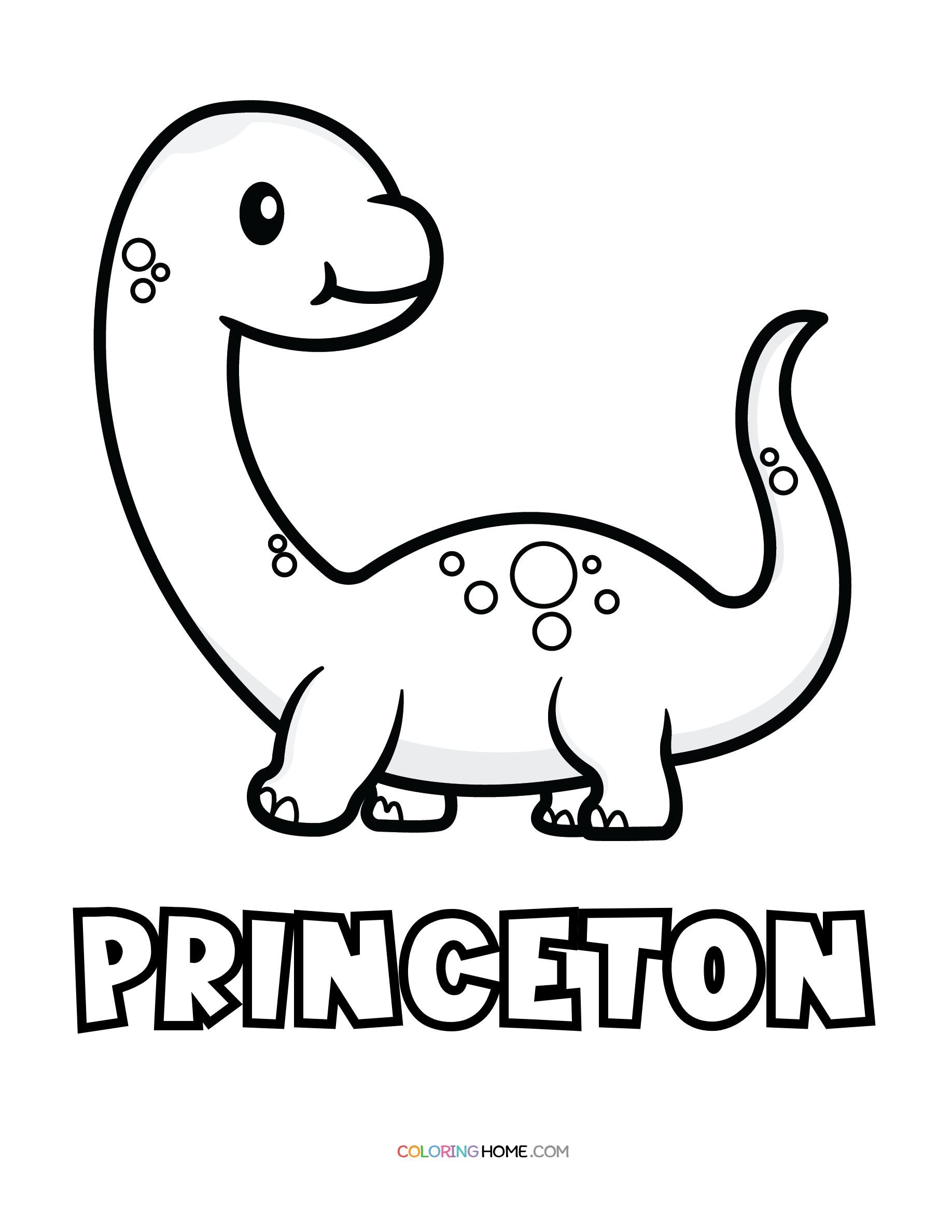 Princeton dinosaur coloring page