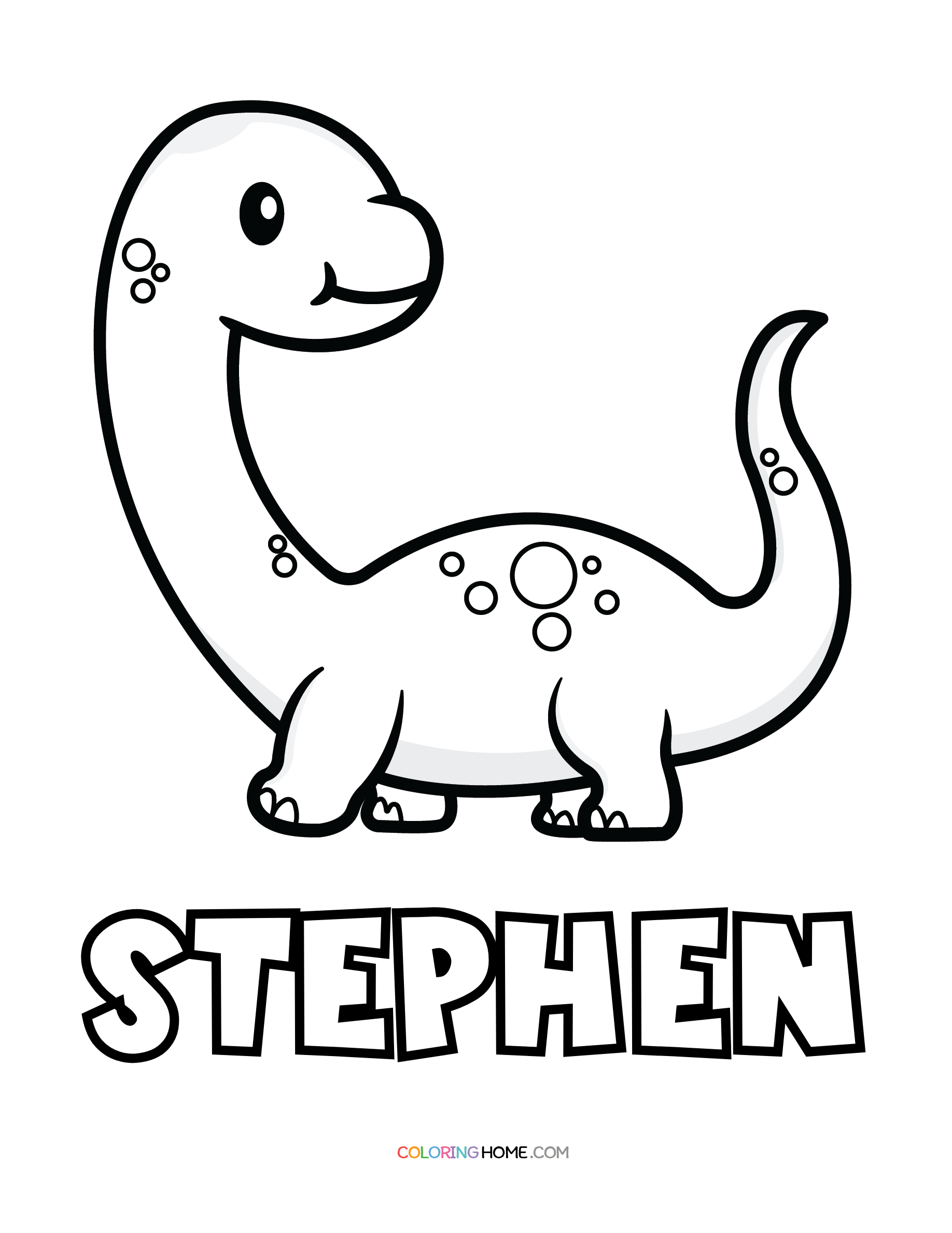 Stephen dinosaur coloring page