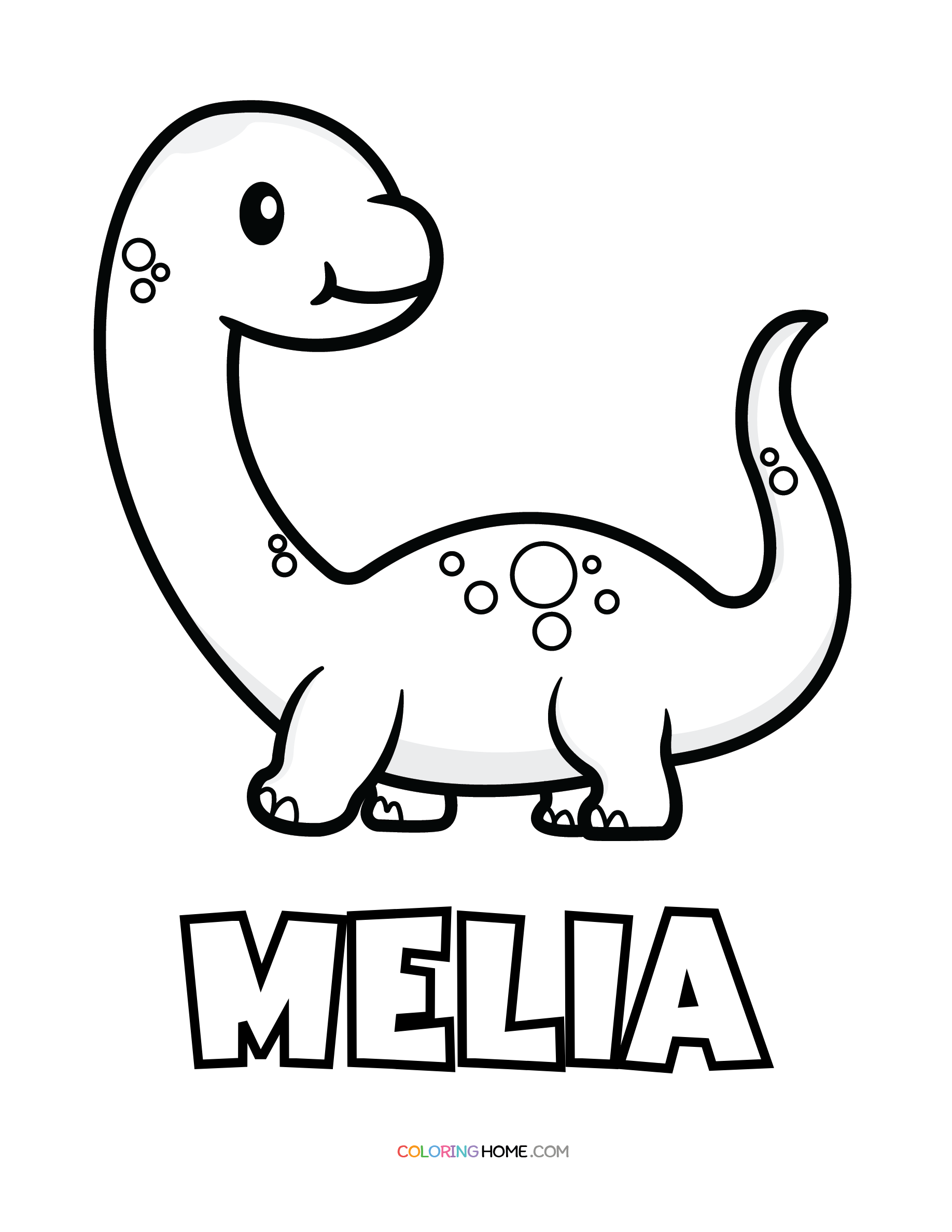 Melia dinosaur coloring page