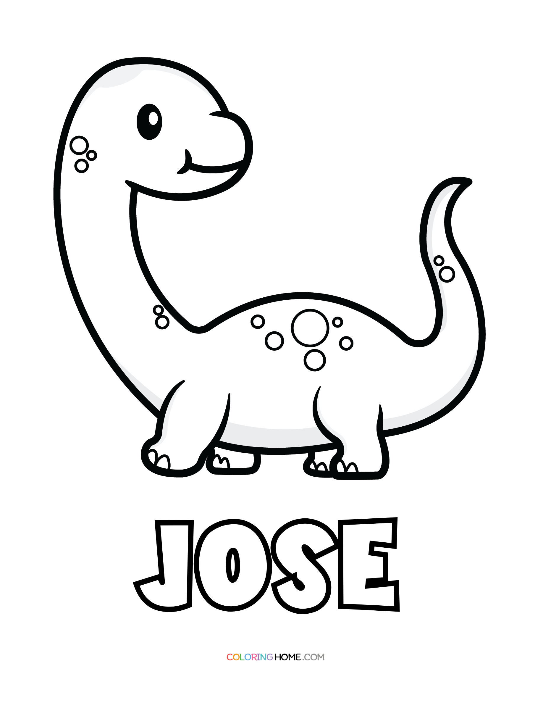 Jose dinosaur coloring page