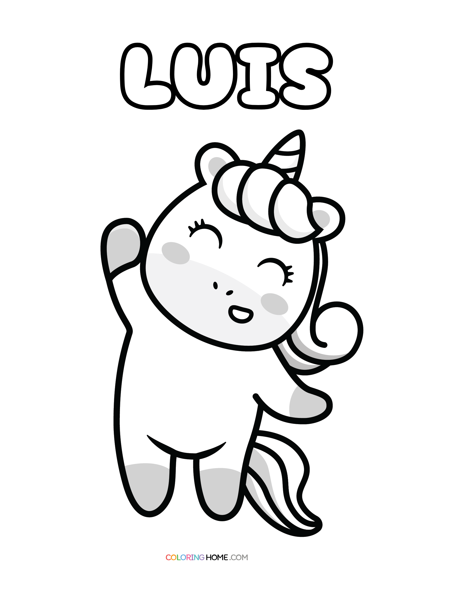 Luis unicorn coloring page