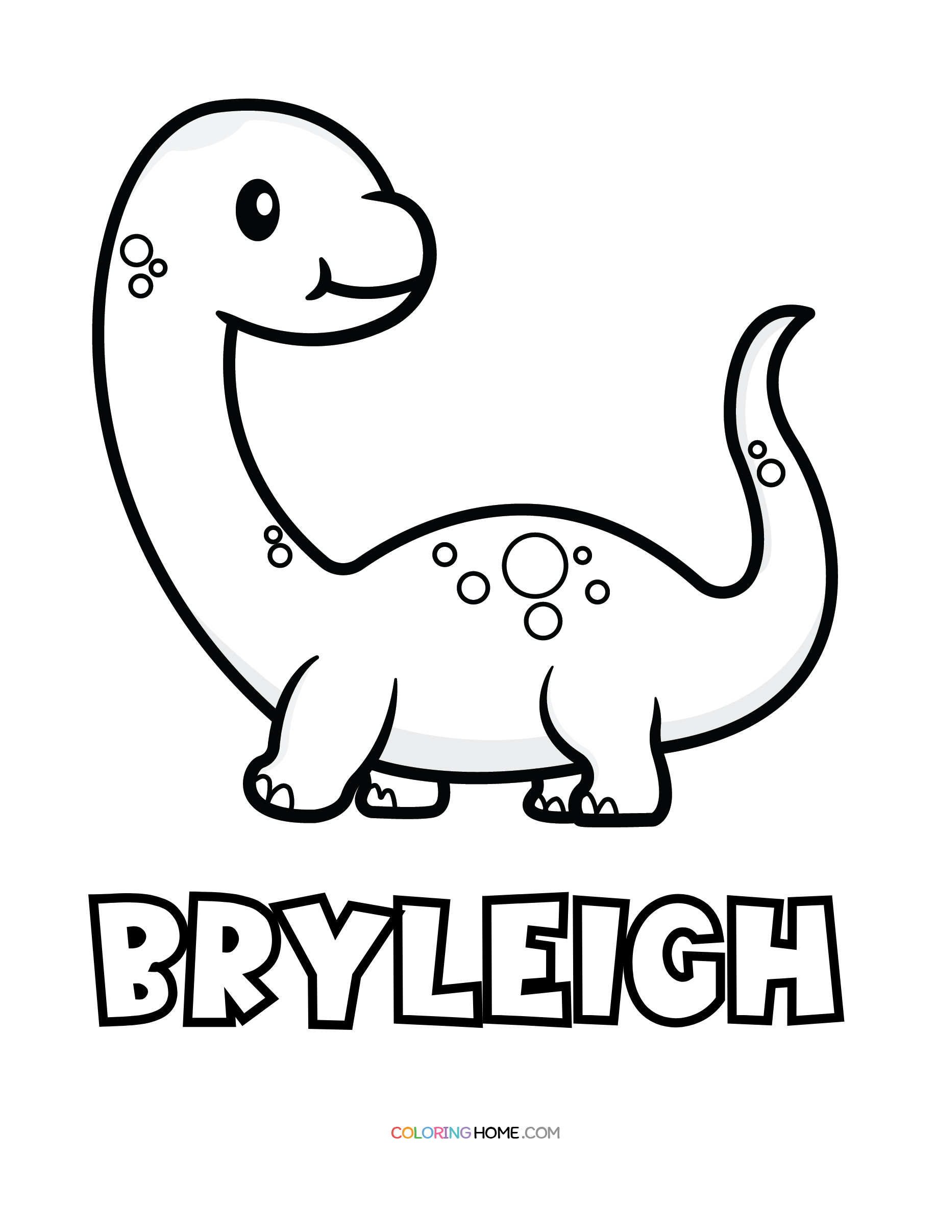 Bryleigh dinosaur coloring page