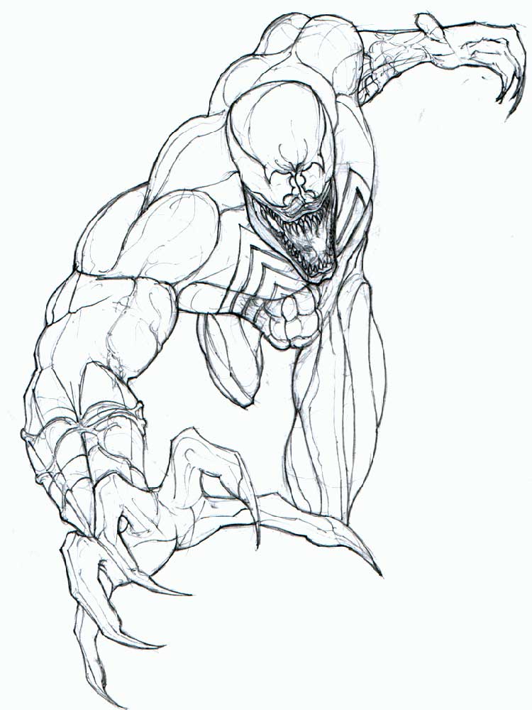 Venom coloring pages. Download and print Venom coloring pages