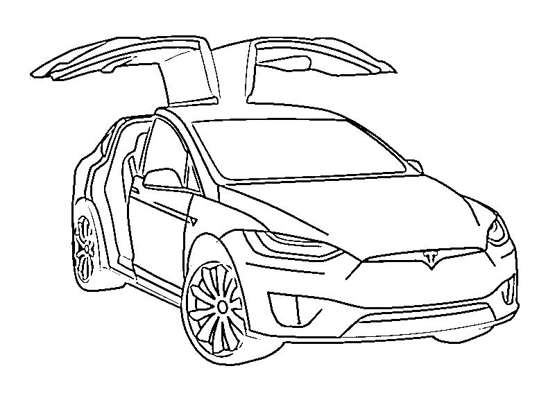 colouring page Tesla Model X | coloringpage.ca