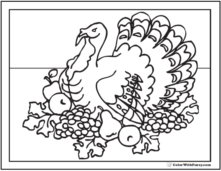 Thanksgiving Coloring For Kids: Customizable