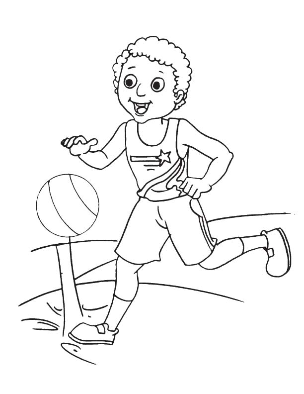 Bouncing basketball coloring page | Download Free Bouncing basketball coloring  page for kids | Best Coloring Pages