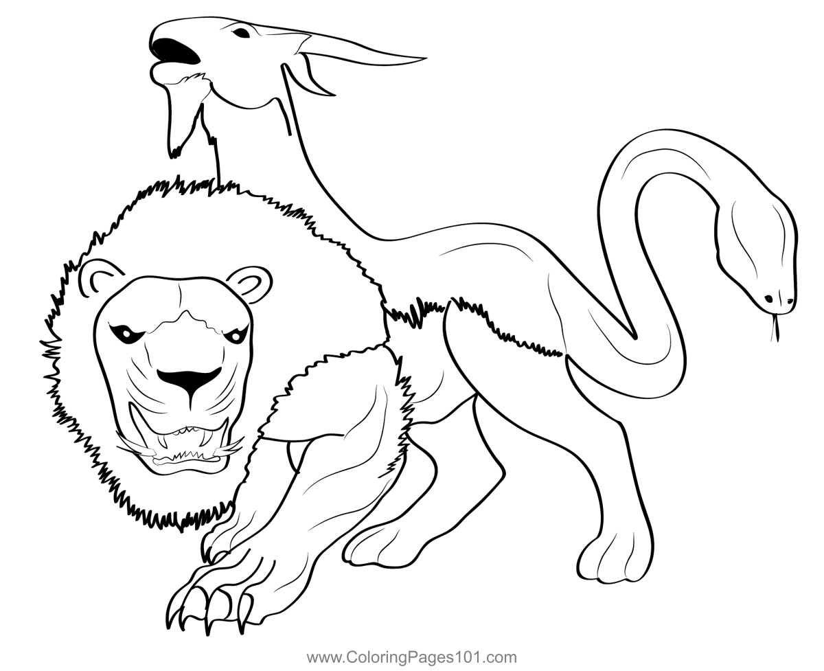 Chimera Coloring Page for Kids - Free Chimeras Printable Coloring Pages  Online for Kids - ColoringPages101.com | Coloring Pages for Kids