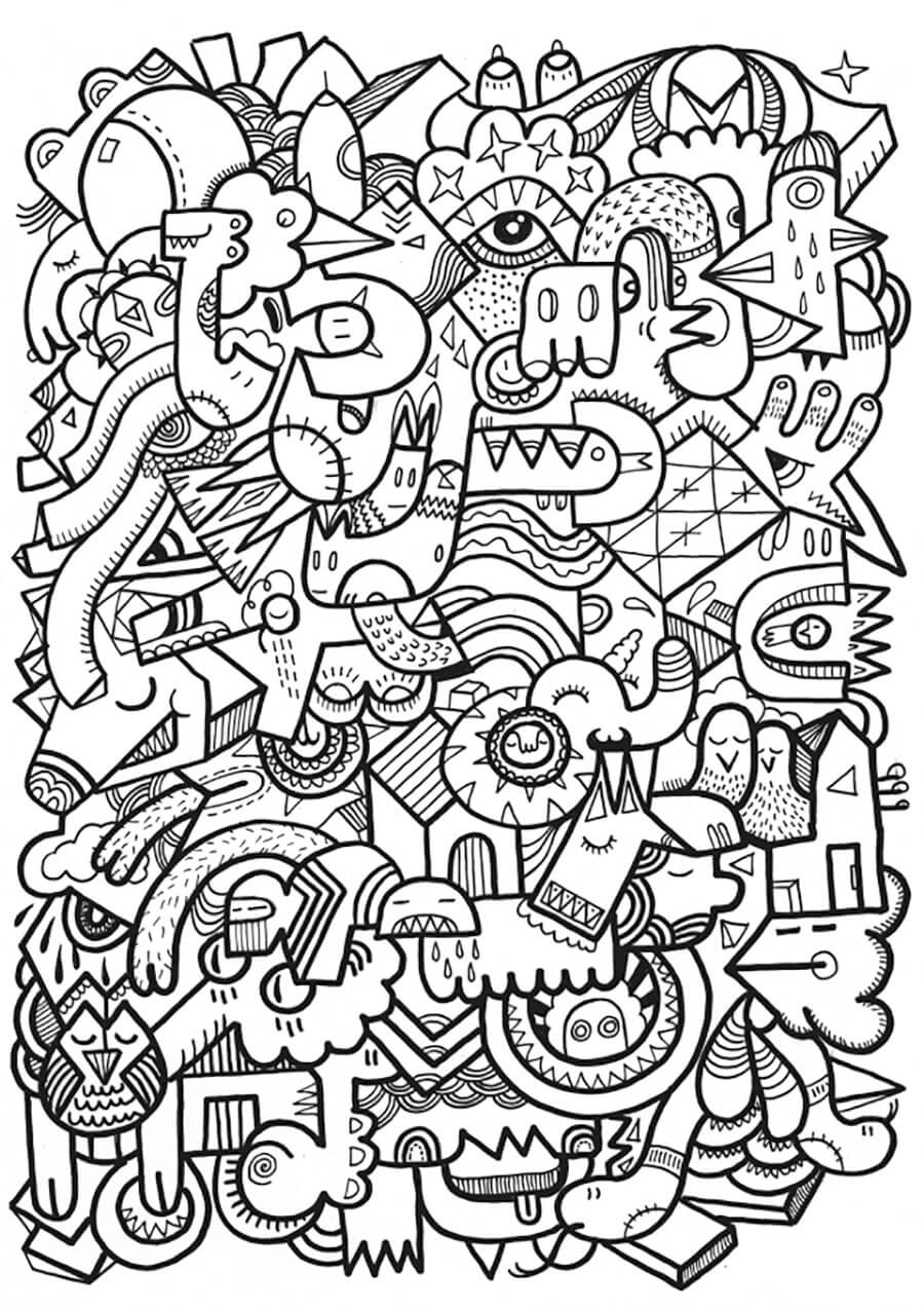 Awsome Abstract Coloring Page - Free Printable Coloring Pages for Kids